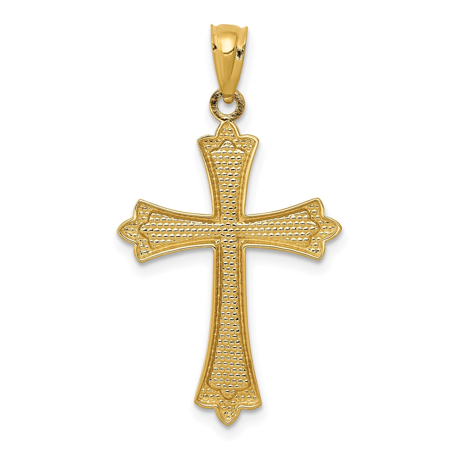 14K Yellow Gold Cross Pendant Charm Religious Jewelry 30 X 17mm