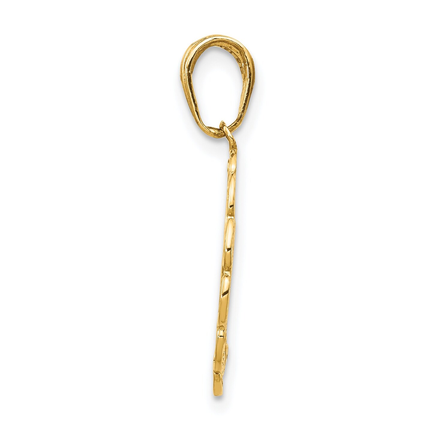 14K Gold Hummingbird Flower In Frame Pendant Charm Jewelry 23 x 16 mm