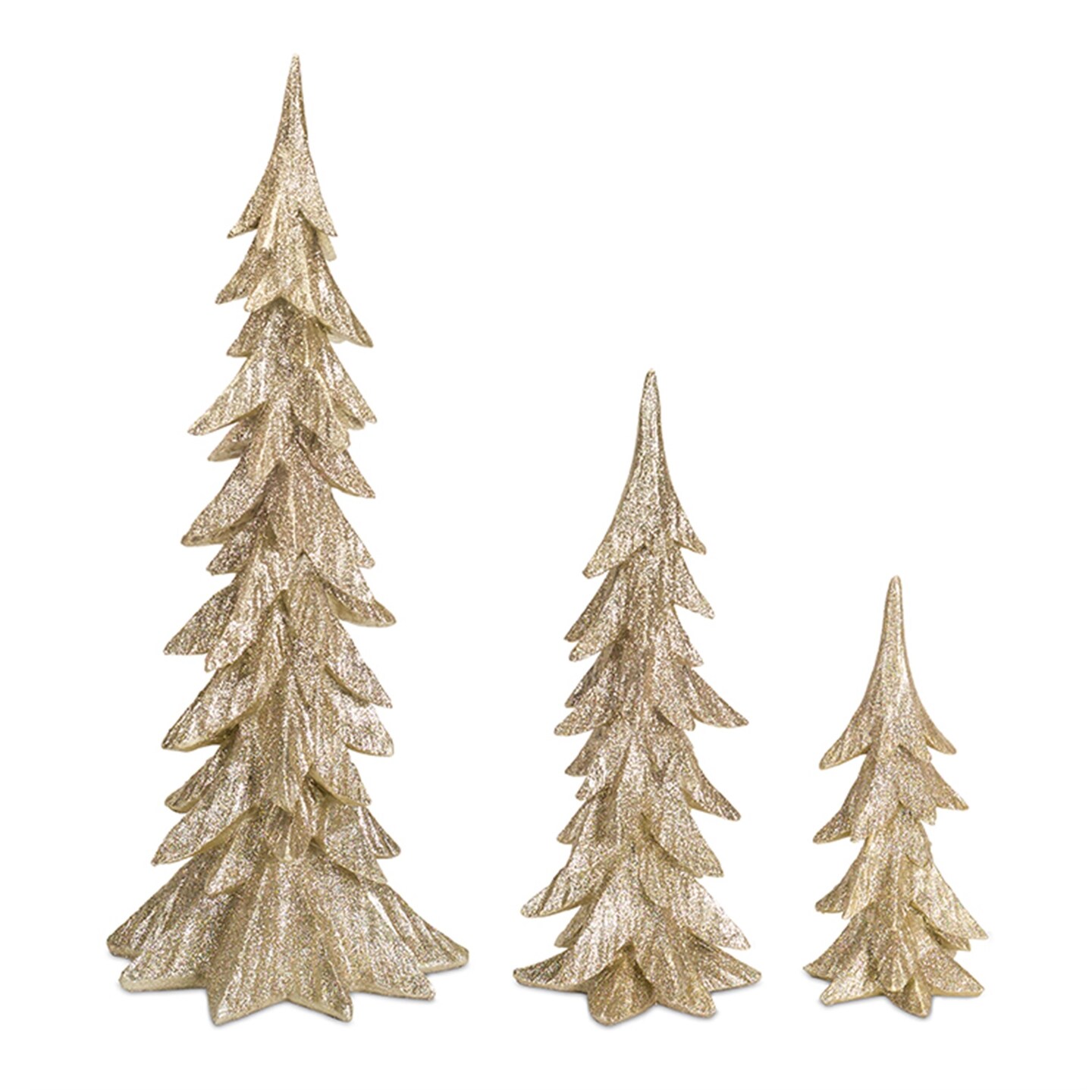 Melrose Set of 3 Glittery Christmas Trees Tabletop Decoration 25.5&#x201D;