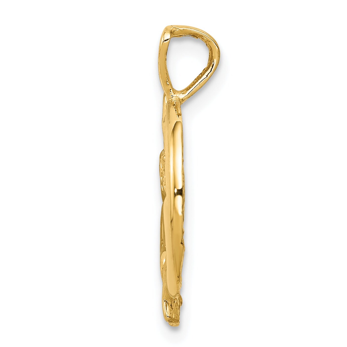 14K Yellow Gold Angel Star & Moon Charm Pendant Jewerly 22mm x 15mm