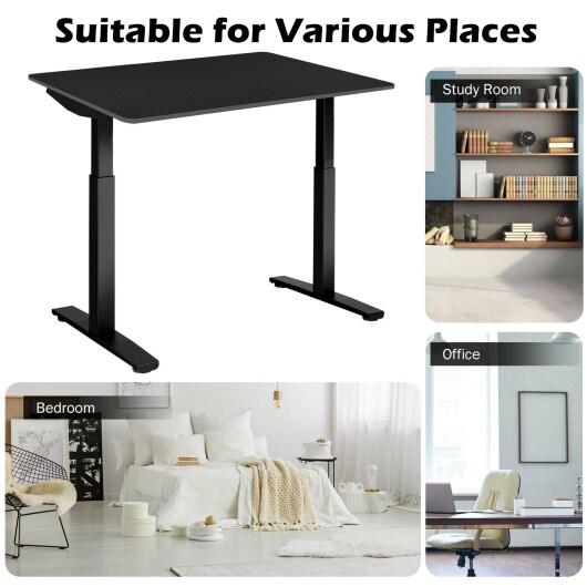 55" One-Piece Universal Tabletop for Standard and Sit to Stand Desk Frame- Black
