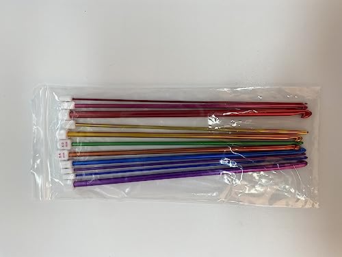 11pcs 10.6 multicolour Aluminum TUNISIAN / AFGHAN Crochet Hooks Needles 2-  8mm 