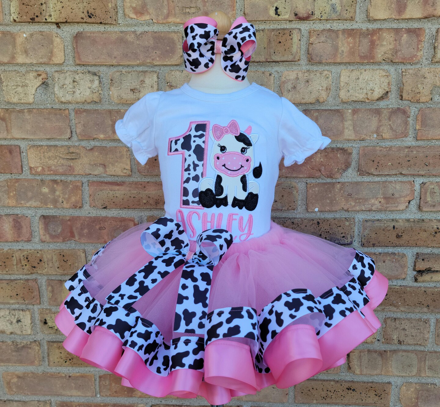 Pink Birthday Cow Tutu Outfit | Barn Birthday Farm Birthday Outfit ...