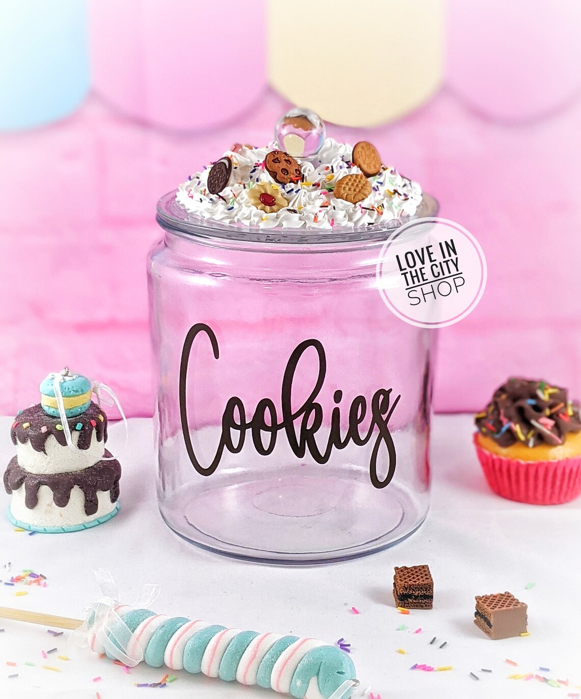 Custom Glass Cookie Jar Baking Gift for Treats, Personalized