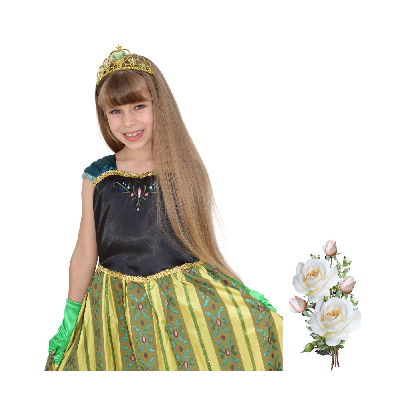 open lace back dress Frozen Anna Embroidered Coronation Cosplay Costume Without Boning / Concealed Zipper main image 0