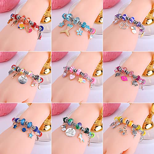 AIPRIDY Charm Bracelet Making Kit DIY Craft for Girls Unicorn Mermaid  Crafts Gifts Set for Arts and Crafts for Girls Teens Ages 6-12 (150 Pieces)