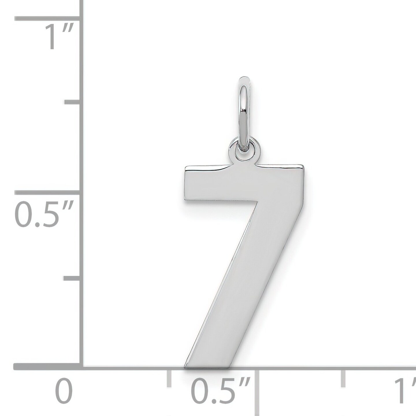 Sterling Silver Medium Polished Number 7 Charm Pendant Jewerly 21mm x 8mm