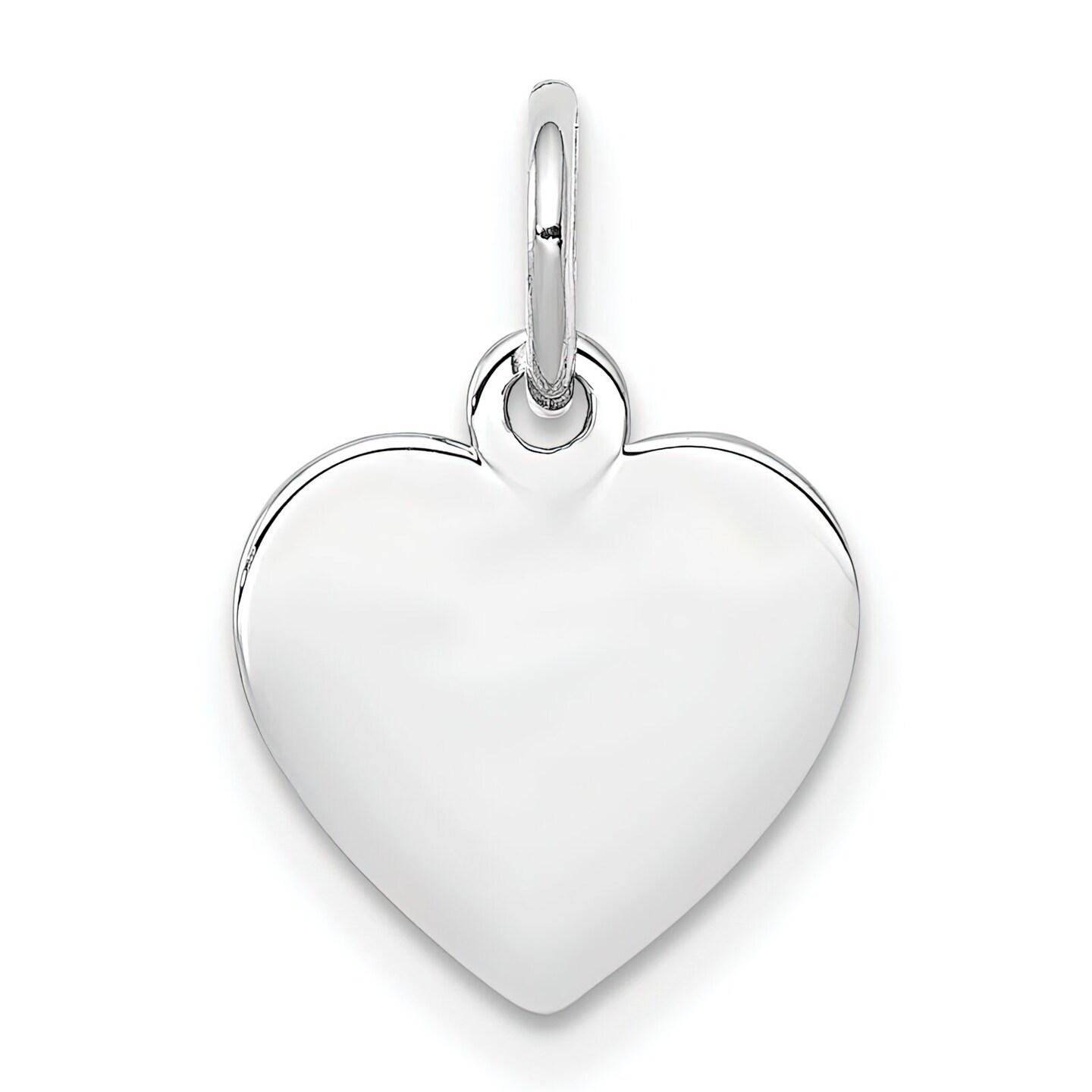Sterling Silver Heart Charm 0.018" 10.3mm Jewerly 11mm x 10mm