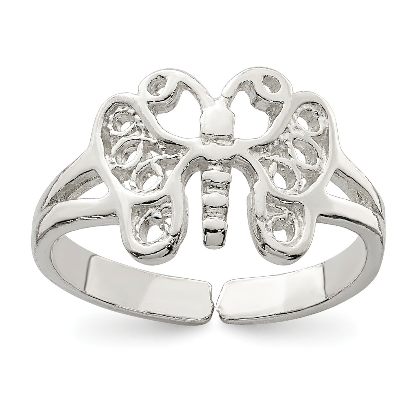 Sterling silver online butterfly toe ring