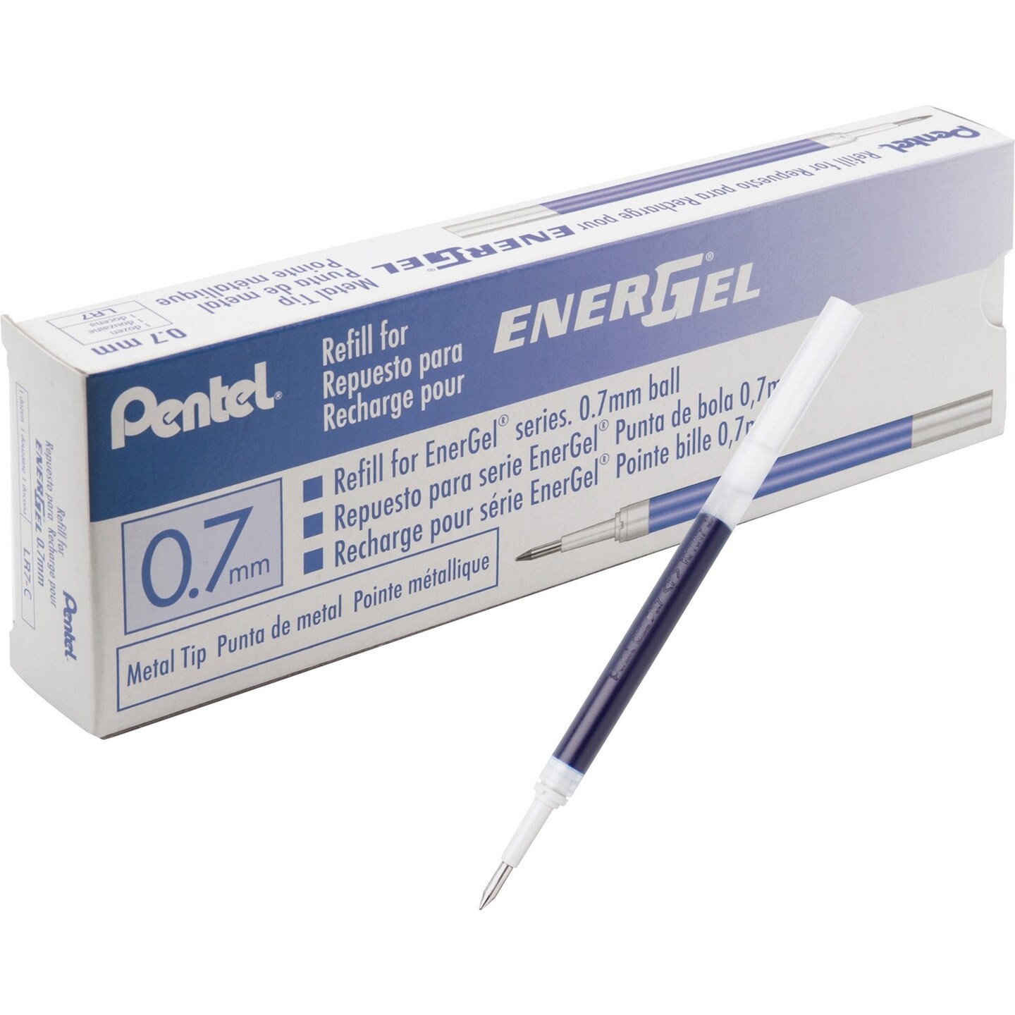 Pentel Gel Pen Refills for EnerGel 0.7mm Fine 12/BX Blue Ink