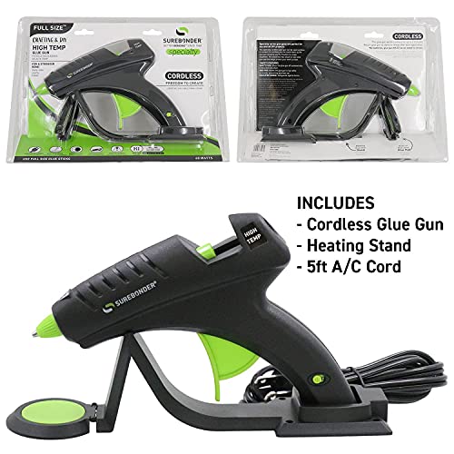 Surebonder Cordless Hot Glue Gun, High Temperature, Full Size, 60W, 50%  More Power - Sturdily Bonds Metal, Wood, Ceramics, Leather & Other Strong  Materials (Specialty Series CL-800F)