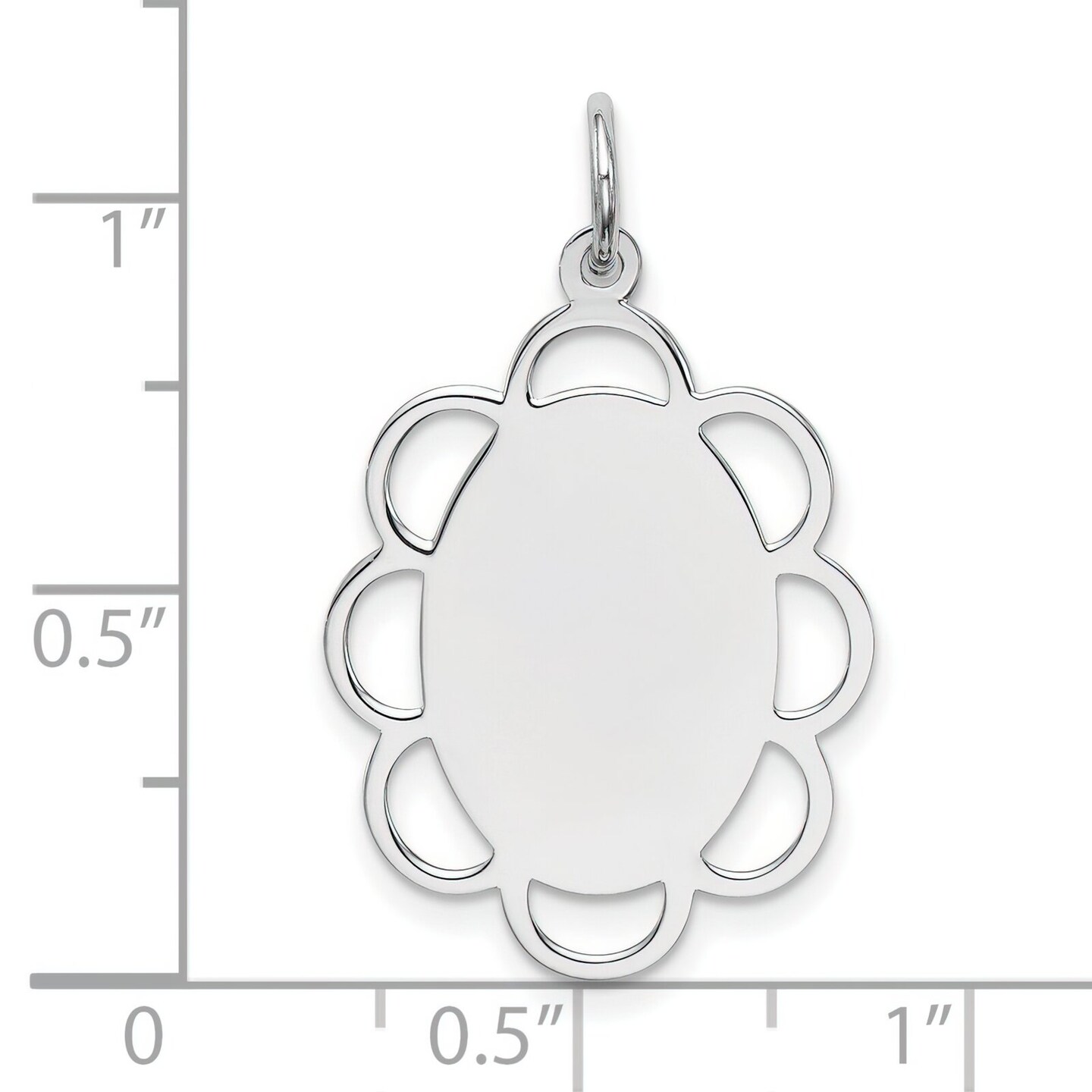 Sterling Silver Disc Charm Jewerly 25mm x 18mm