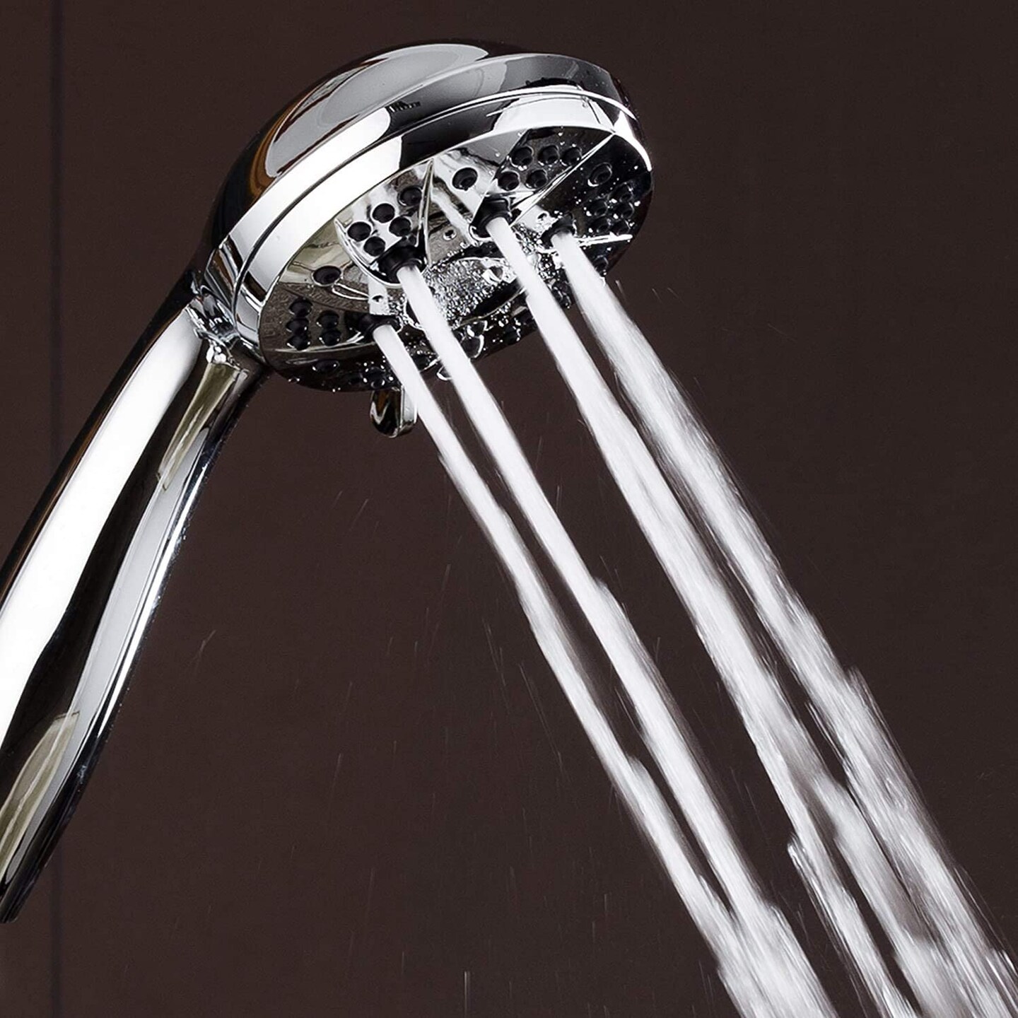 High Pressure 6-Setting 3.5&#x22; Chrome Face Handheld Shower with Hose for the Ultimate Shower Experience! Officially Independently Tested to Meet Strict US Quality &#x26; Performance Standards!