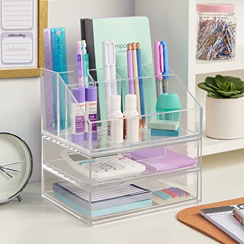 STORi Acrylic Makeup Organizers, 2 Stackable Drawers, Clear