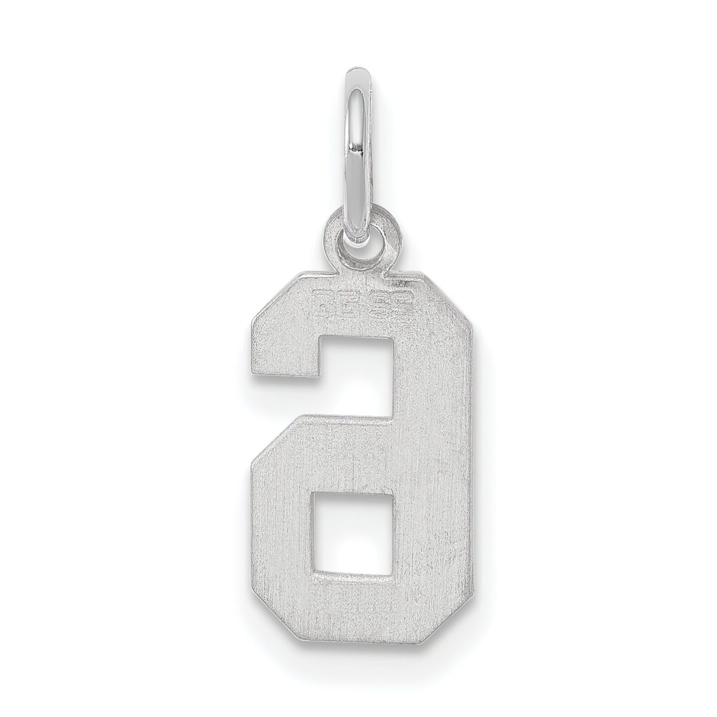 Sterling Silver Small Polished Number 6 Charm Pendant