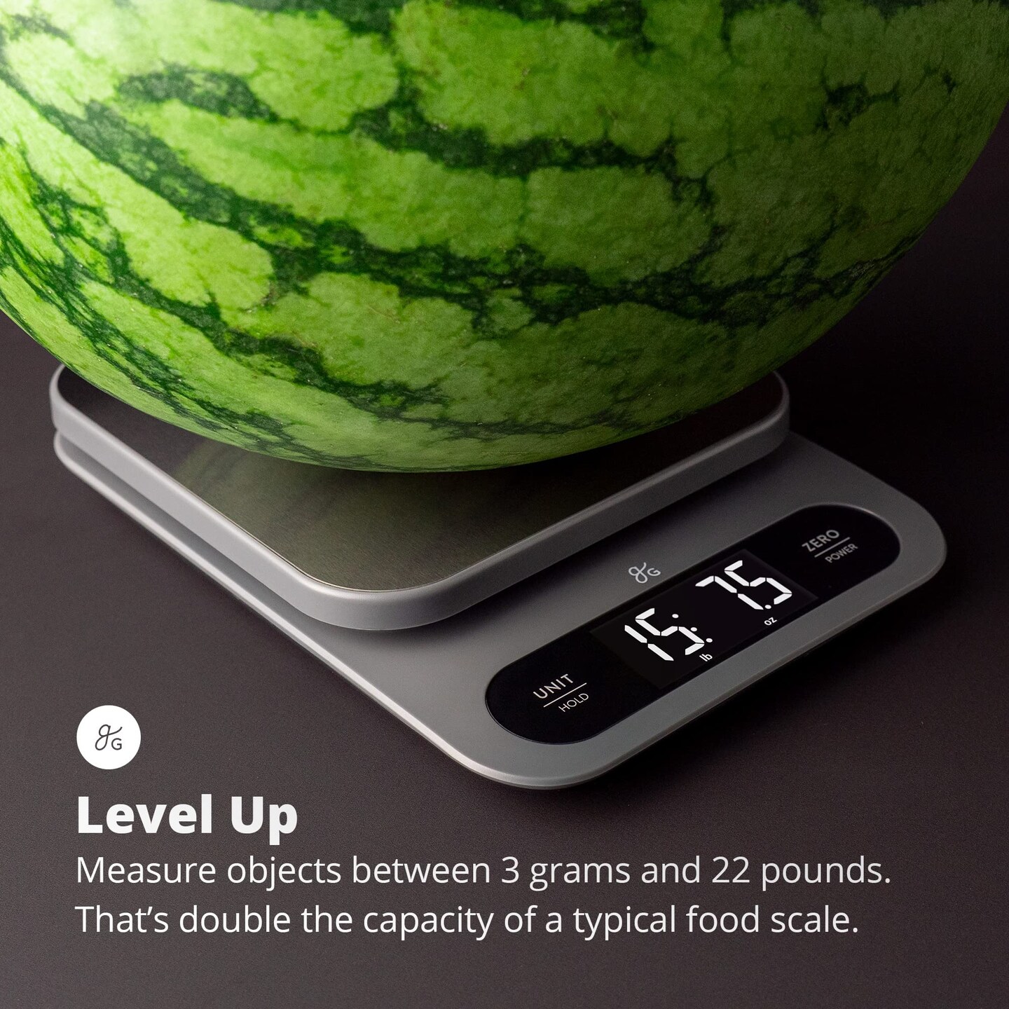 High Capacity Kitchen Scale - Premium Food Scale with 22-Pound Capacity, Weighs in Grams & Ounces, Features a Hi-Def LCD Screen and Stainless Steel Platform, Designed in St. Louis