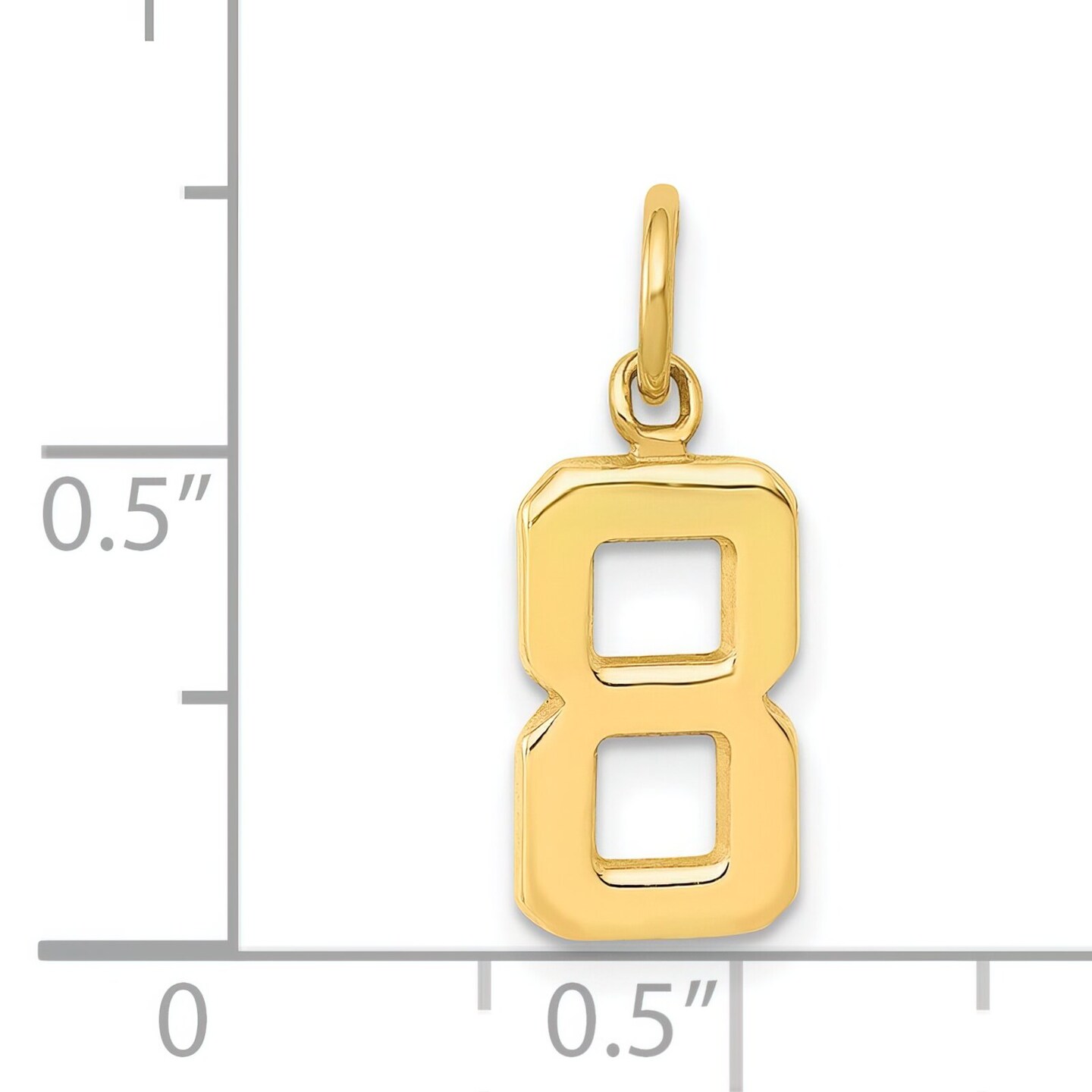 14K Gold Small Polished Number 8 Charm Pendant Jewelry 20mm x 7mm