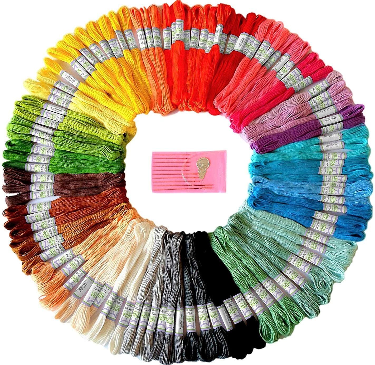 10 Vibrant Colors Metallic Embroidery Floss Pack