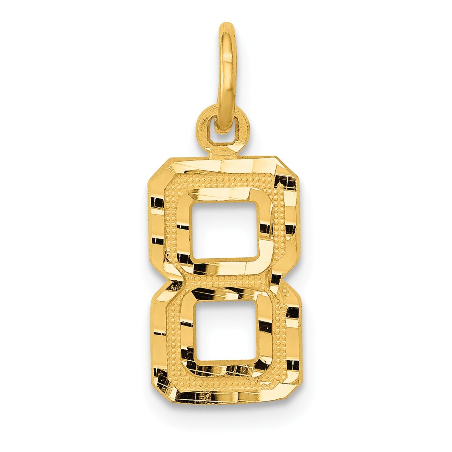 14K Gold Small Number 8 Charm Pendant FindingKing Jewerly 20mm x 7mm