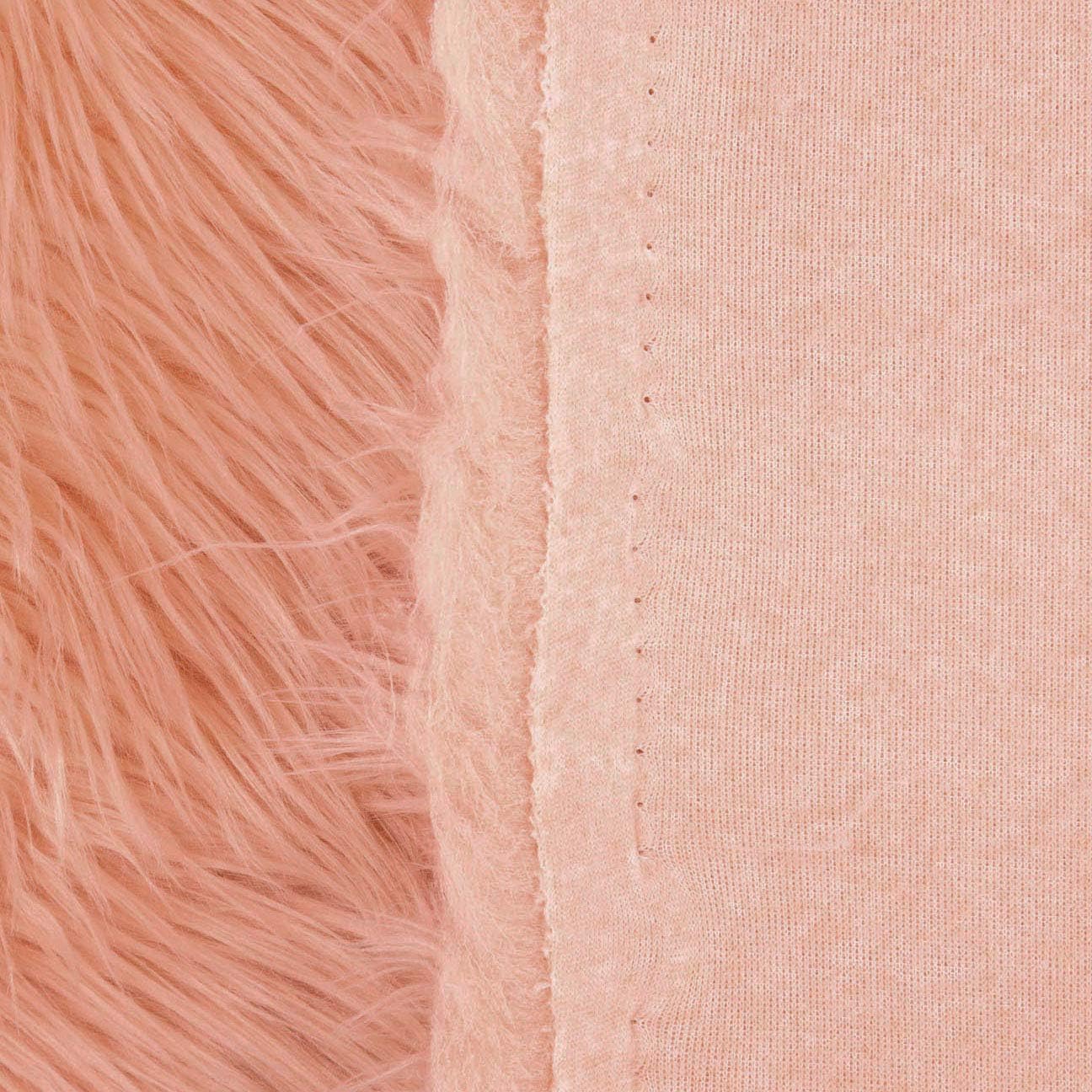 FabricLA Shaggy Faux Fur Fabric - 15" X 15" Inches Pre-Cut - Use Fake Fur Fabric for DIY, Craft Fur Decoration, Fashion Accessory, Hobby - Peach