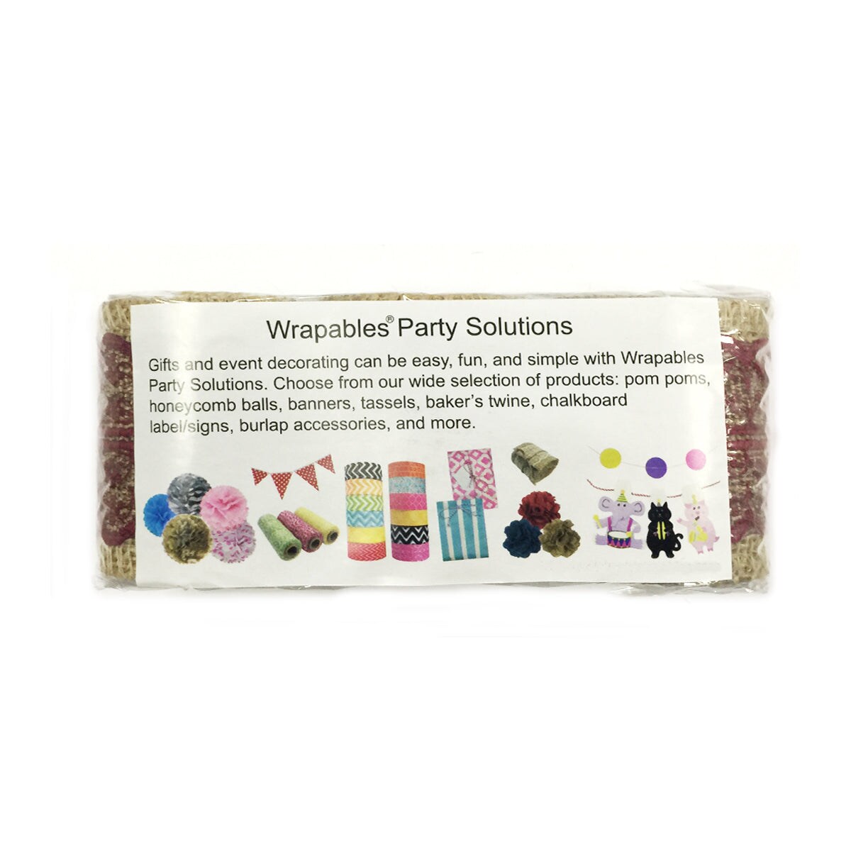 Wrapables Hessian Burlap with Lace Ribbon (Set of 3)