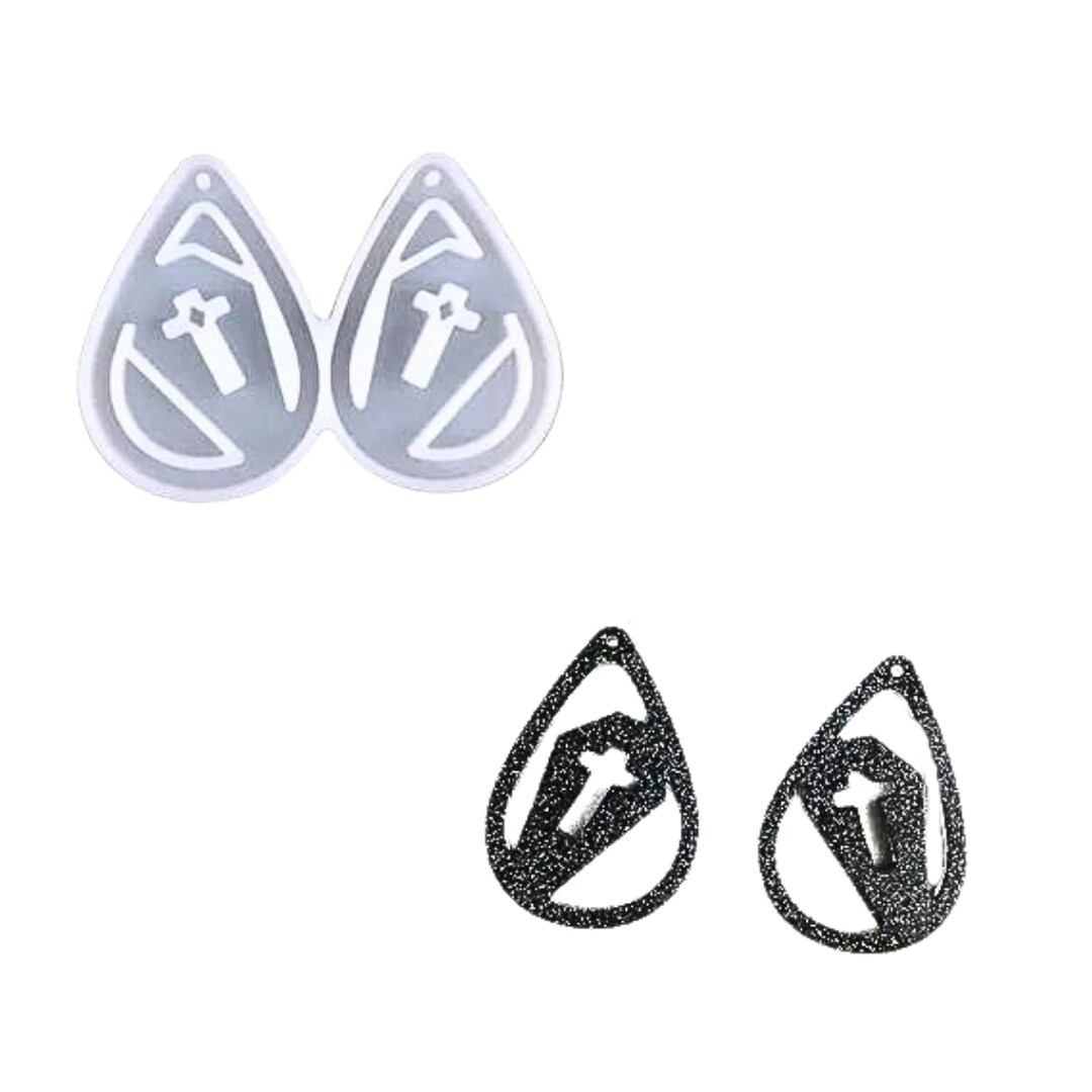 Coffin Halloween Dangle Earring Mold for UV Resin and Epoxy Resin