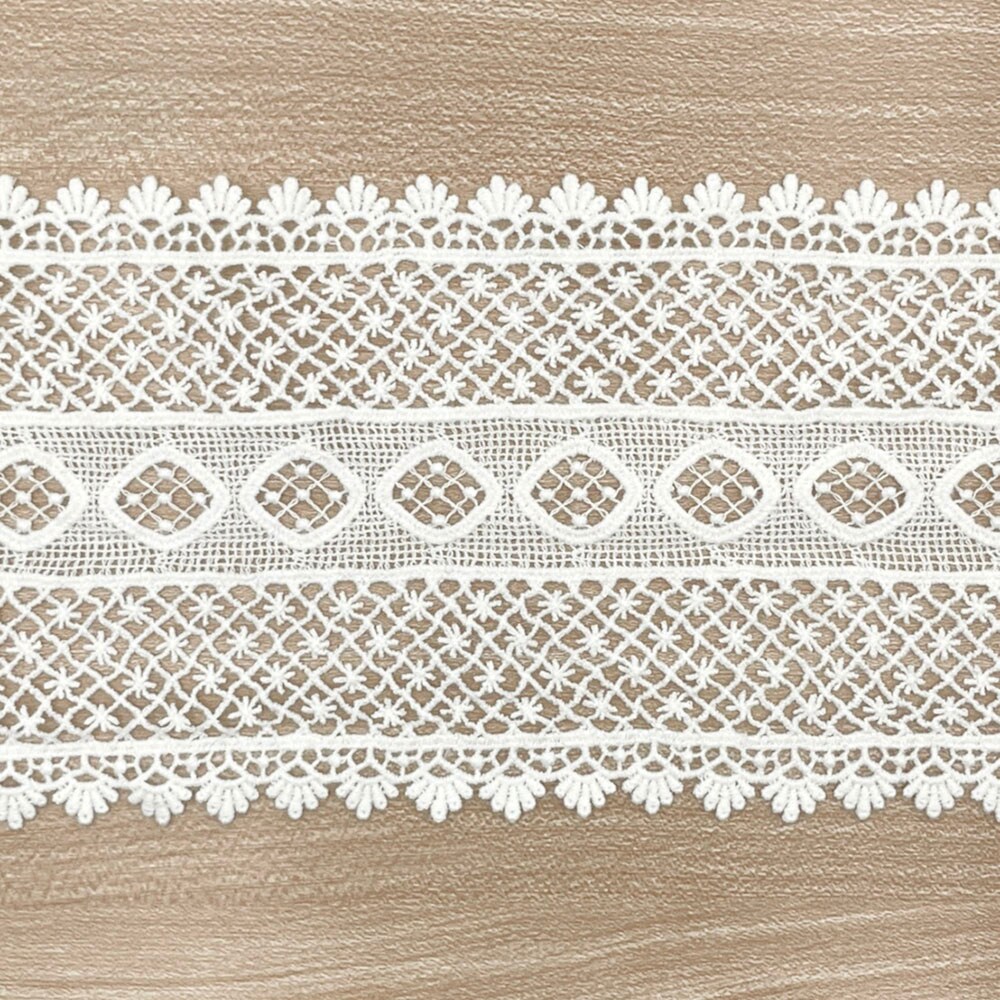 VL 6634 White Wide Vintage Delicate venetian lace trim, 4-1/4&#x201D; (108 mm) x 2 yards. perfect for DIY crafting, sewing.