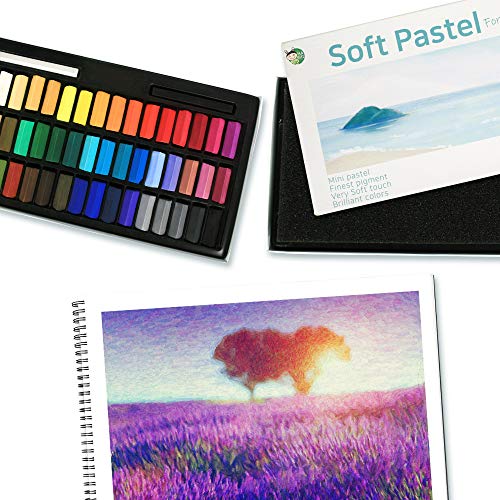 Soft Chalk Pastels, 64 Colors + 2Pcs Non Toxic Art Supplies, Drawing Media  for A