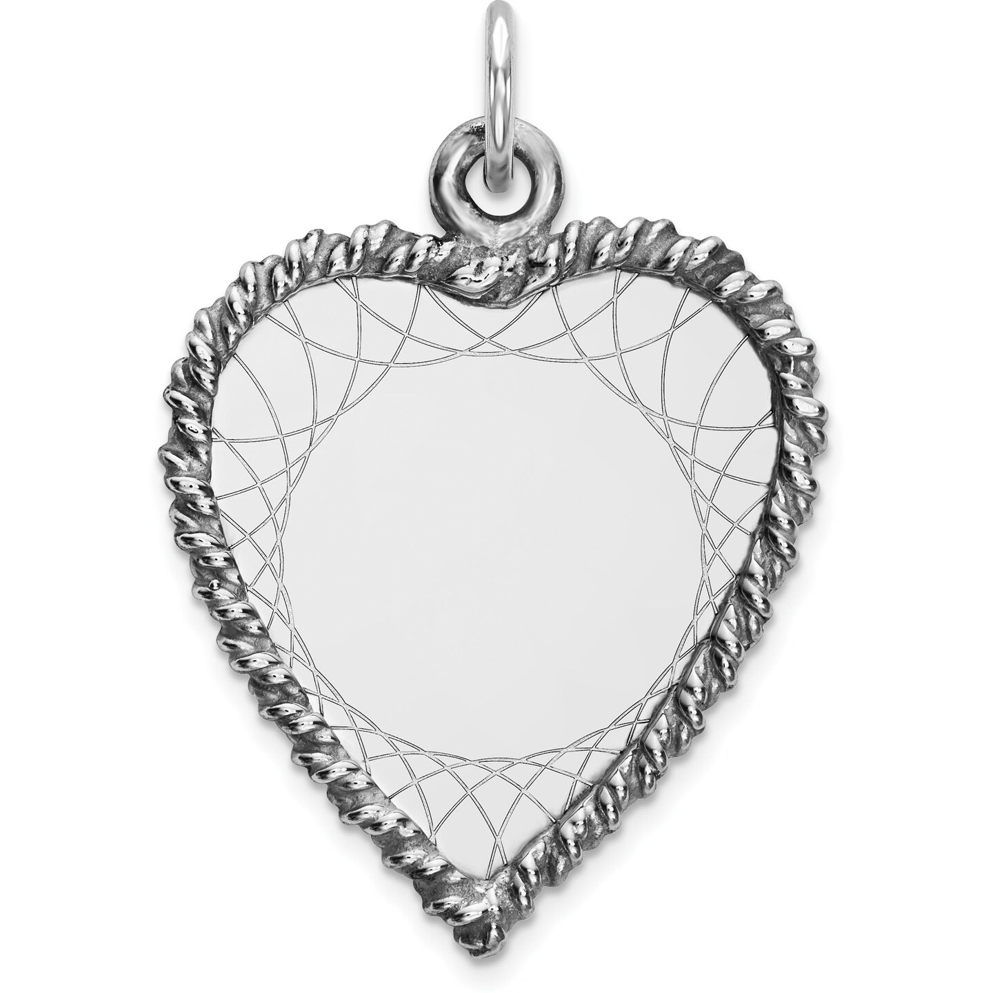Sterling Silver Heart Charm Jewerly 23mm x 19mm