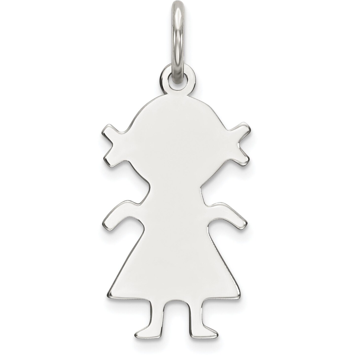 Sterling Silver Girl Charm Jewerly 17mm x 10mm