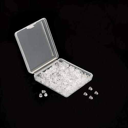 1200 Pcs Silicone Earring Backs Earring Backings ,Soft Clear Ear Safety Back Pads Backstops Clutch Stopper Replacement for Fish Hook Earring Studs Hoops, Diameter 4mm