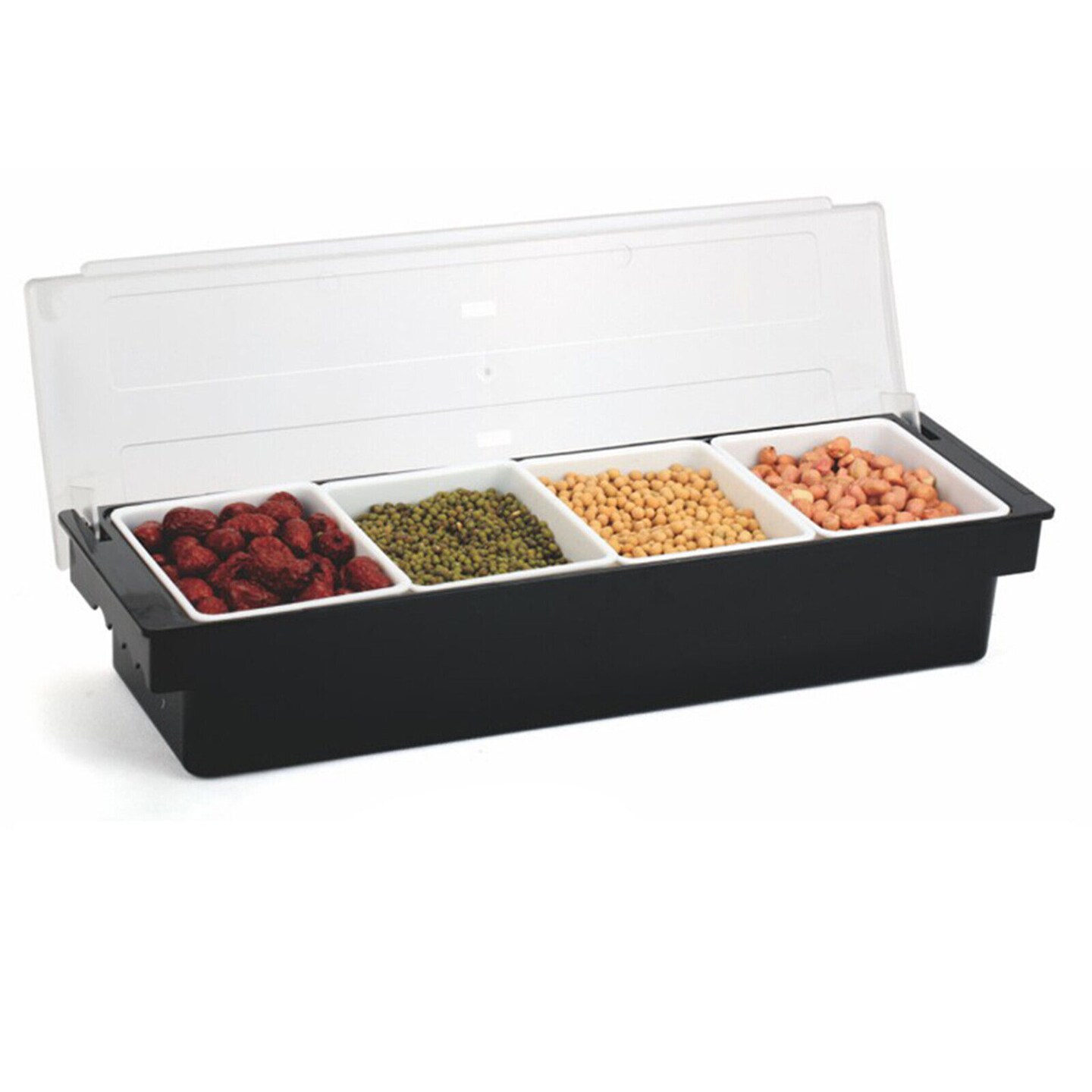 Kitcheniva 4 Tray Condiment Serving Container Garnish Bar Caddy