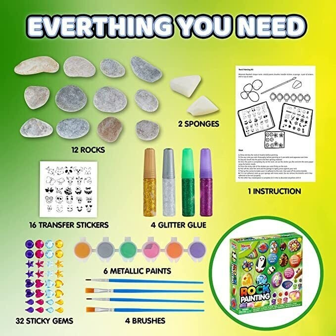 12 Rock Painting Kit Decorate Your Own Painting Craft Birthday Gifts