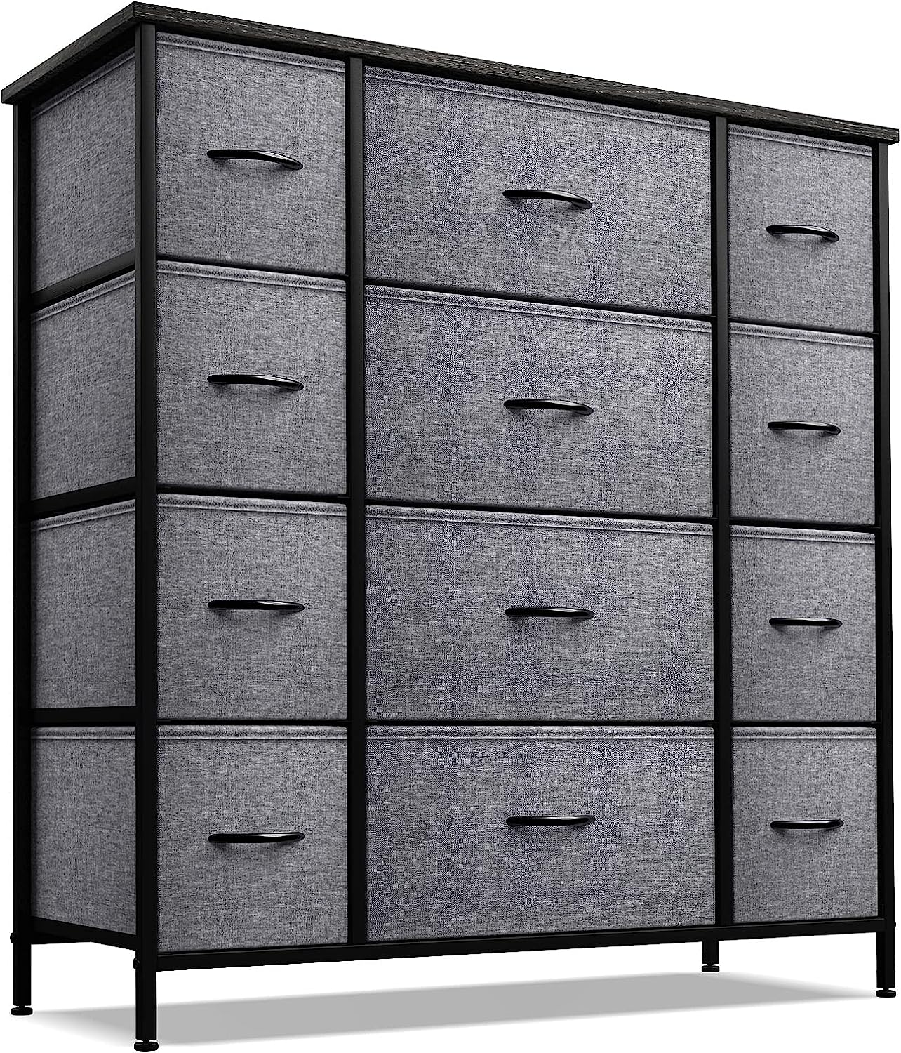 Sorbus Dresser with 12 Drawers - Chest Organizer Unit with Steel Frame Wood Top and handle - Large Dresser for Bedroom, Nursery & etc