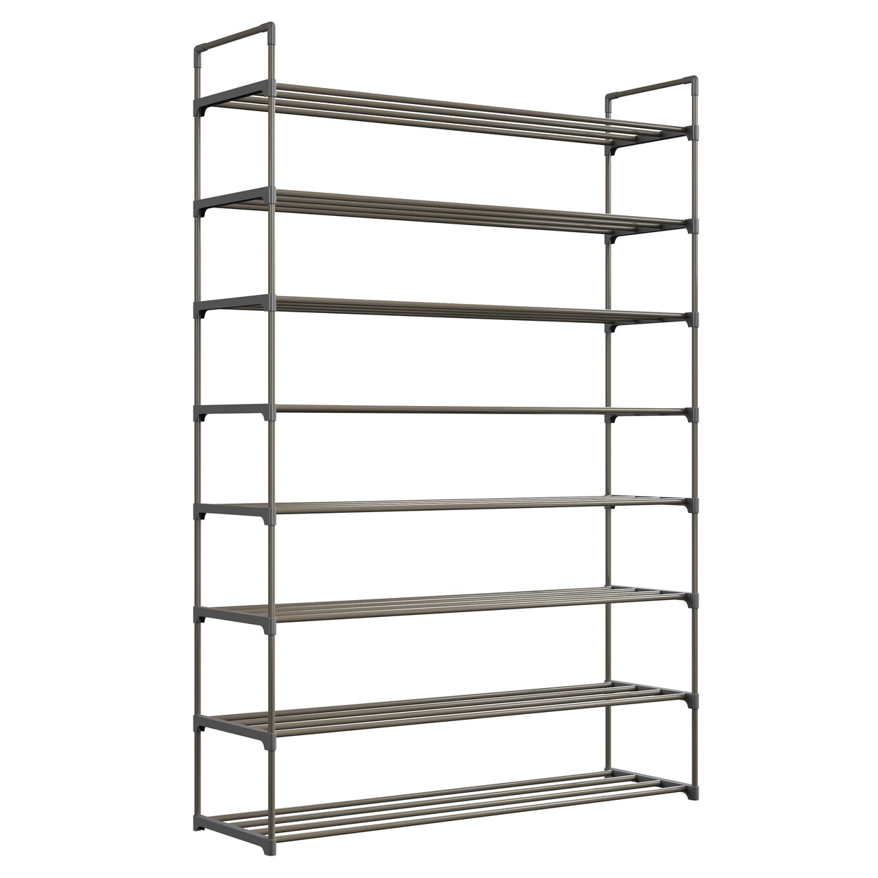 Home-Complete 8 Shelf Shoe Rack Holds 48 Pairs 5 Feet High Hallway Closet Organization