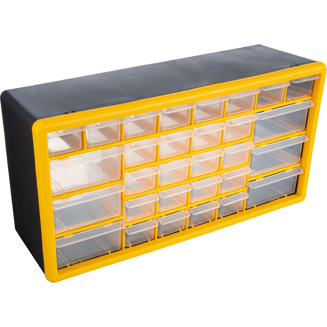 Stalwart 30-Drawer Plastic Organizer Yellow Craft Storage Wall Mount Tabletop