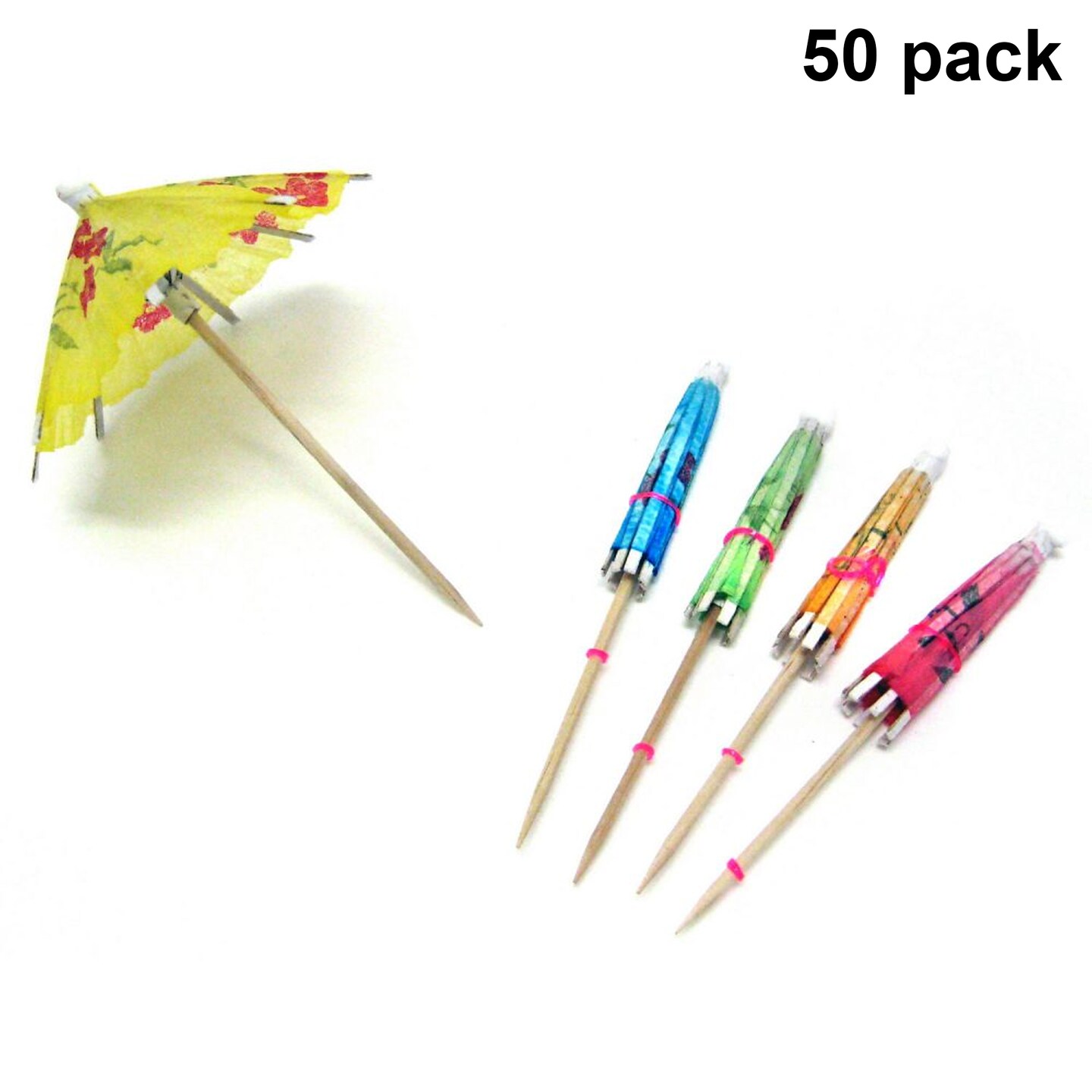 Classic Paper Parasols | Delicate tropical designs | Paper and wood 3 inch | Raheev®