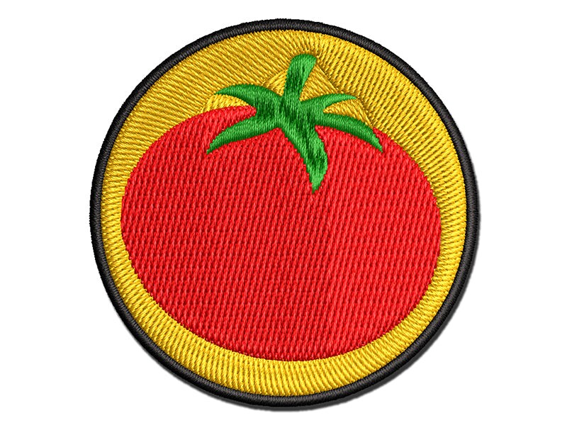Tomato Garden Fruit Multi-Color Embroidered Iron-On or Hook &#x26; Loop Patch Applique