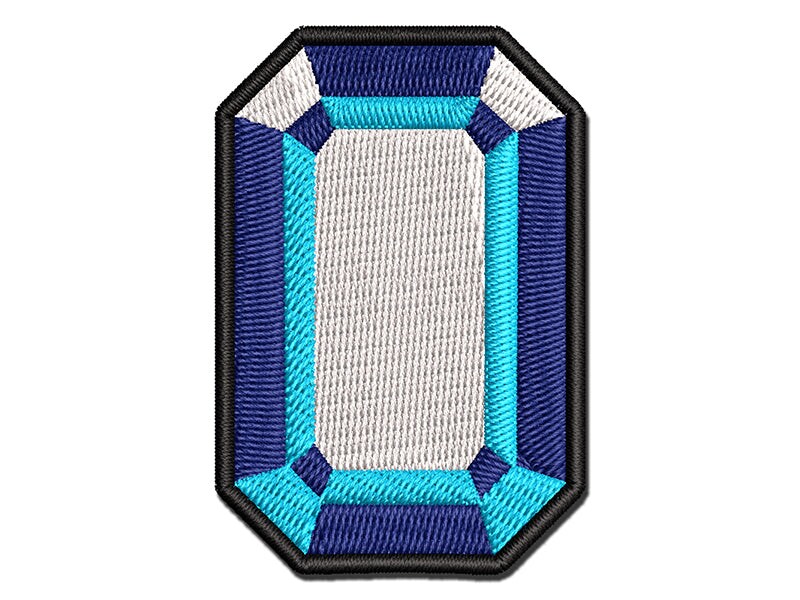 Octagon Gem Cut Diamond Jewelry MultiColor Embroidered IronOn or Hook