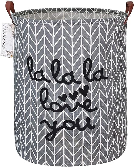 Storage Basket, Nursery Hamper Canvas Laundry Basket Foldable with