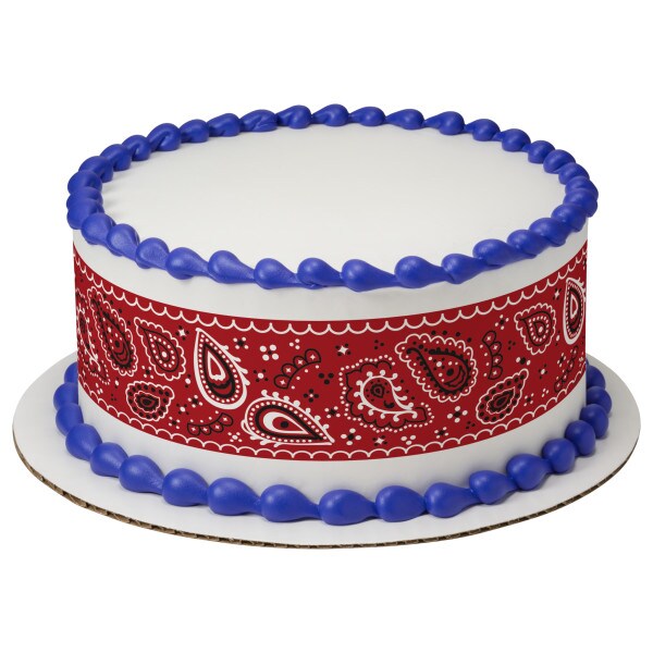 Baby Barnyard Red Bandana Edible Cake Topper Image Strips