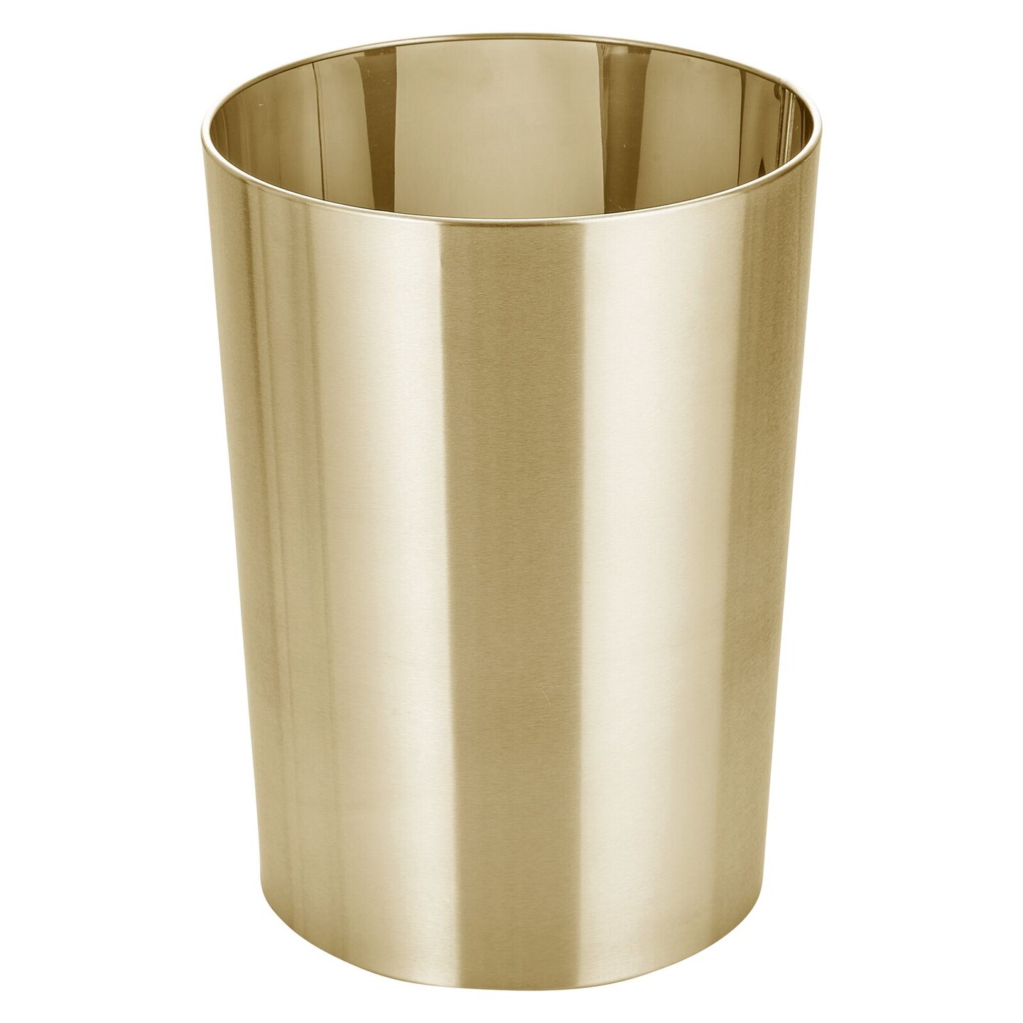 mDesign Small Steel Round Trash Wastebasket Garbage Bin