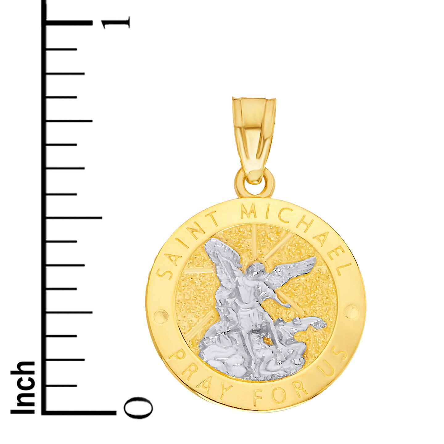 Solid 10k or 14k Gold St Michael Pendant Necklace - Religious Protection Graduation Gifts product 4