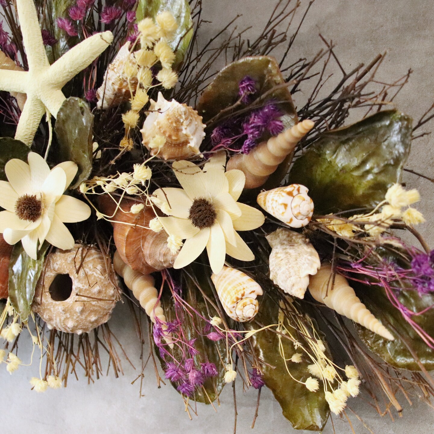 Seashell Purple Accent Swag - Final sale / Non-returnable and Non-refundable