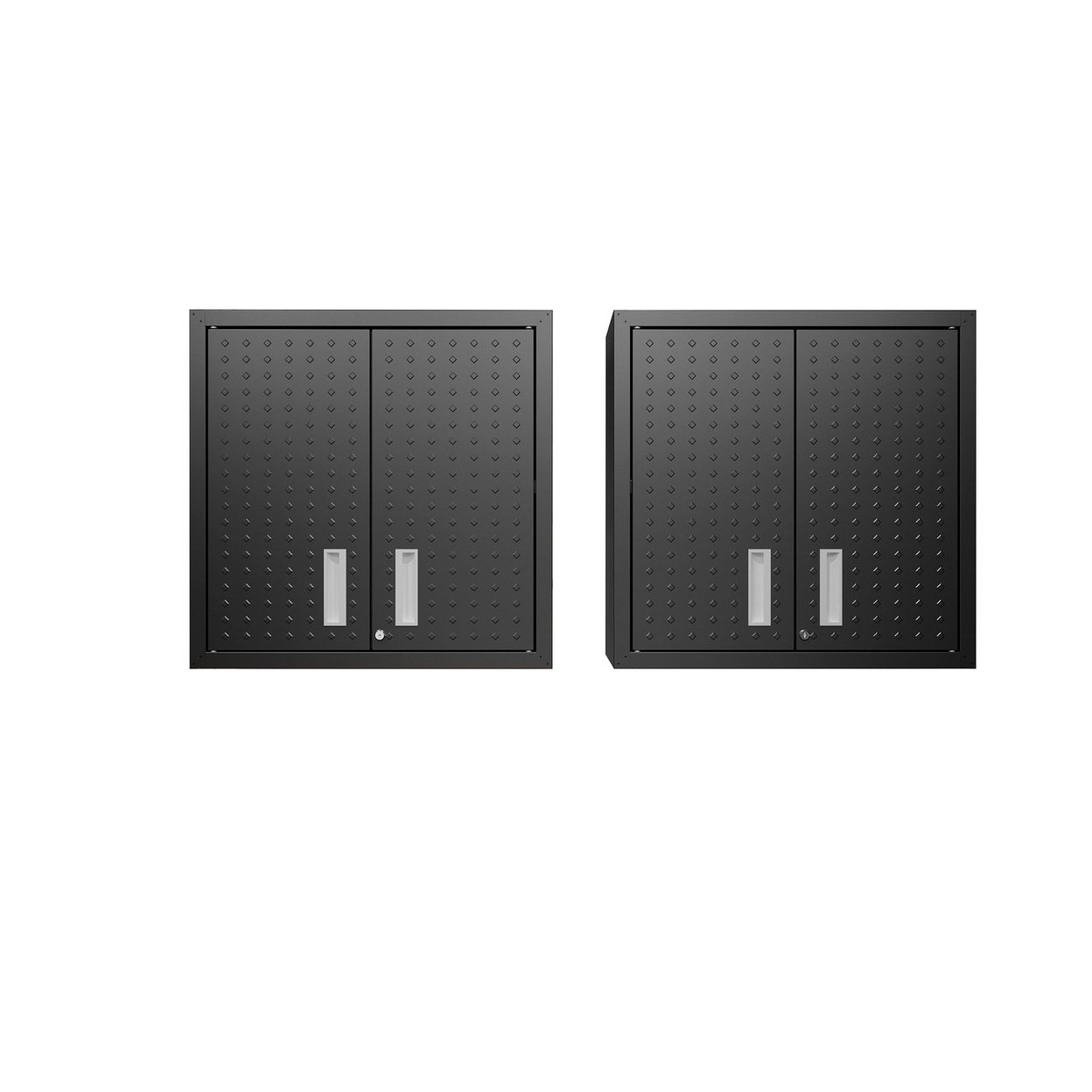 Manhattan Comfort Fortress 30" Floating Textured Metal Garage Cabinet with Adjustable Shelves y - Set of 2