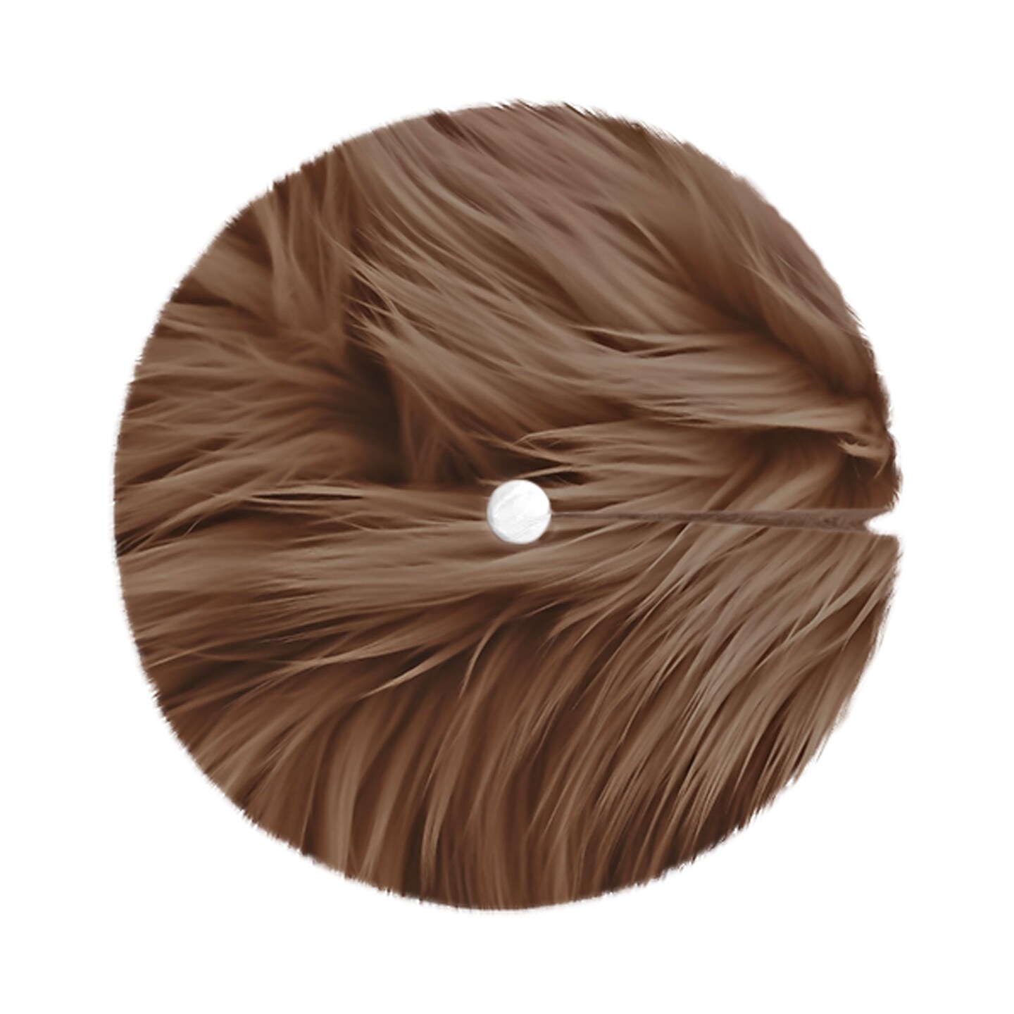 FabricLA Light Brown Faux Fur Tree Skirt Cut - 30 Inches with Rounded Edges (No Backing) for Holiday Decor
