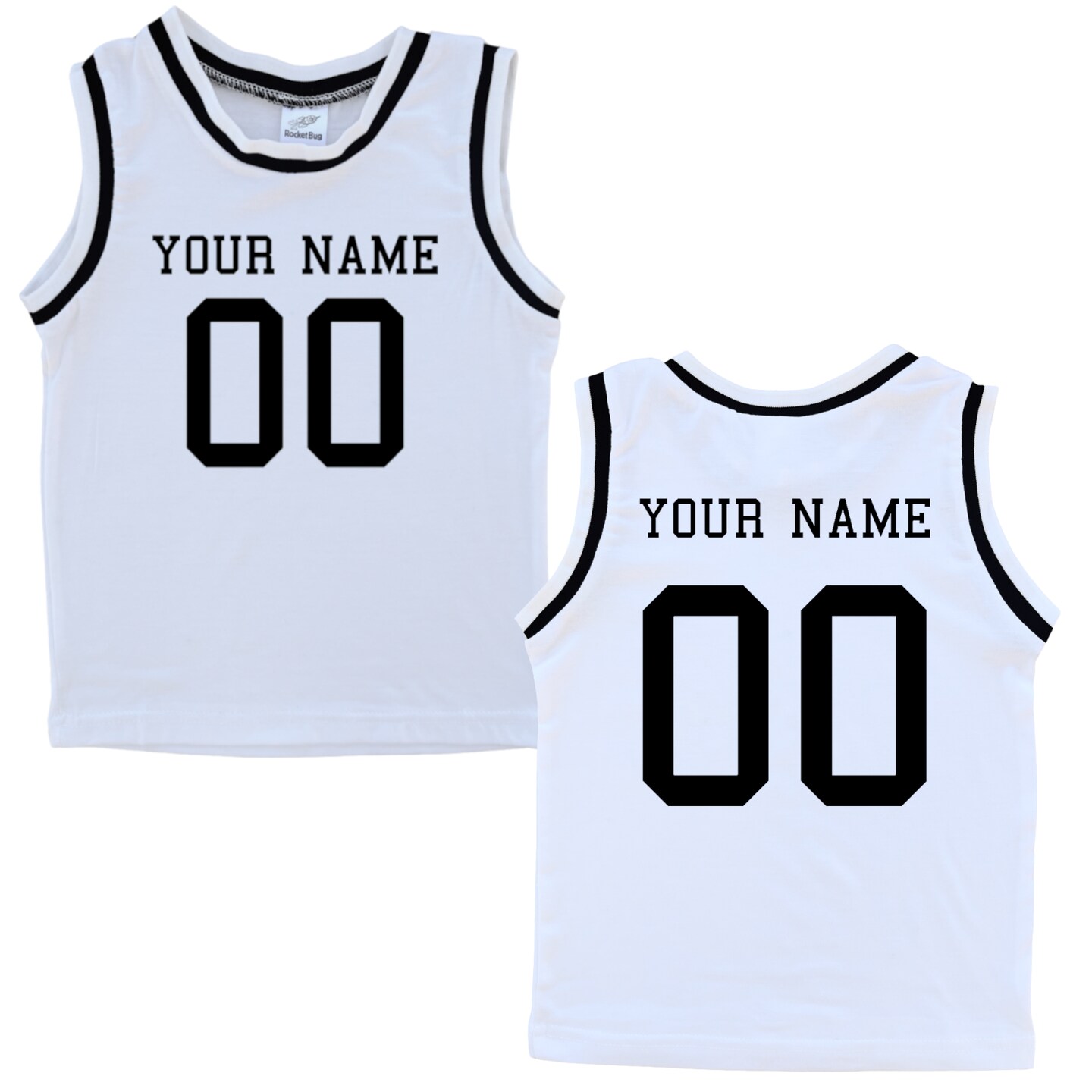 Custom Sleeveless Basketball Sport Jersey for Babies and Toddlers-Personalized with Name and Number (Front and Back) - image20