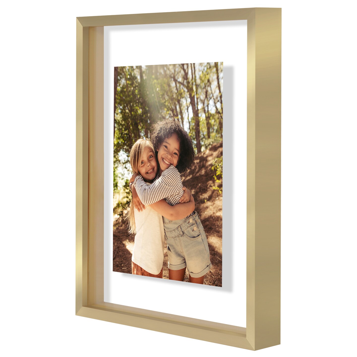 Americanflat Floating Aluminum Picture Frame - Sleek Aluminum Photo Frame for Wall Display - Black Metal Molded Frame - Shatter Resistant Glass - Hanging Hardware
