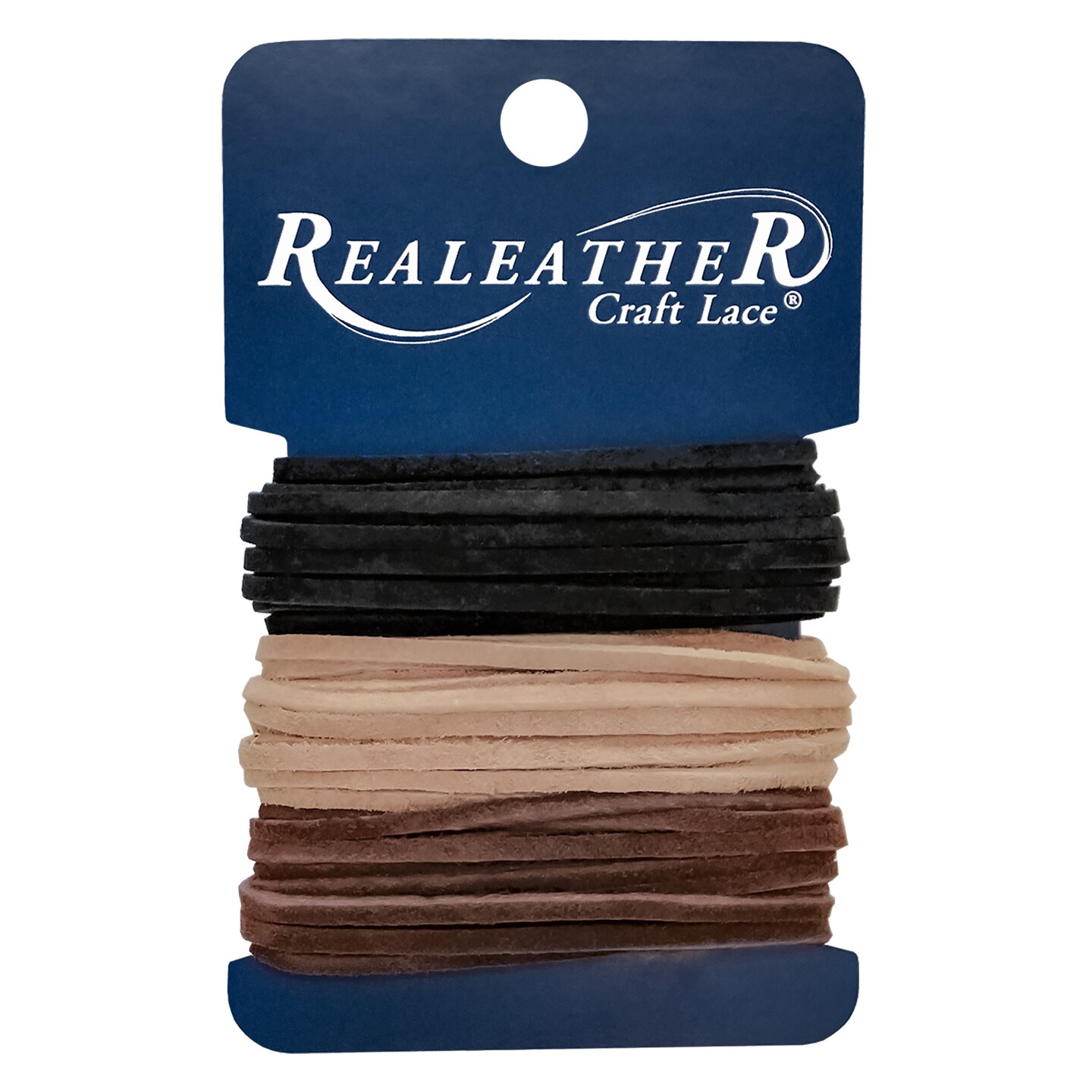 Realeather(R) Crafts Sof-Suede Lace Variety Pack 3/32&#x22;X8yd-Black, Chocolate &#x26; Beige