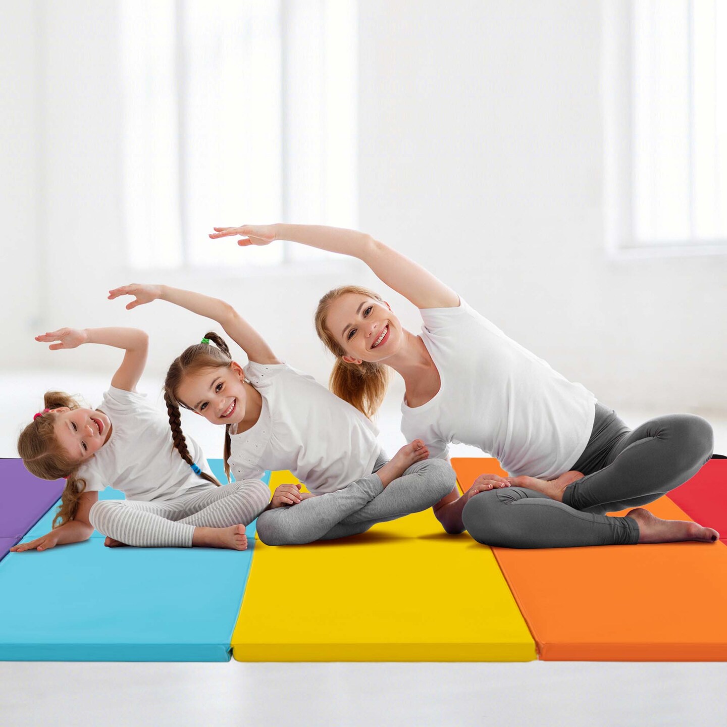 Costway 5-Panel Folding Gymnastics Thick Mat 6.6&#x27; x 2.5&#x27; Tumbling Mat for Kids